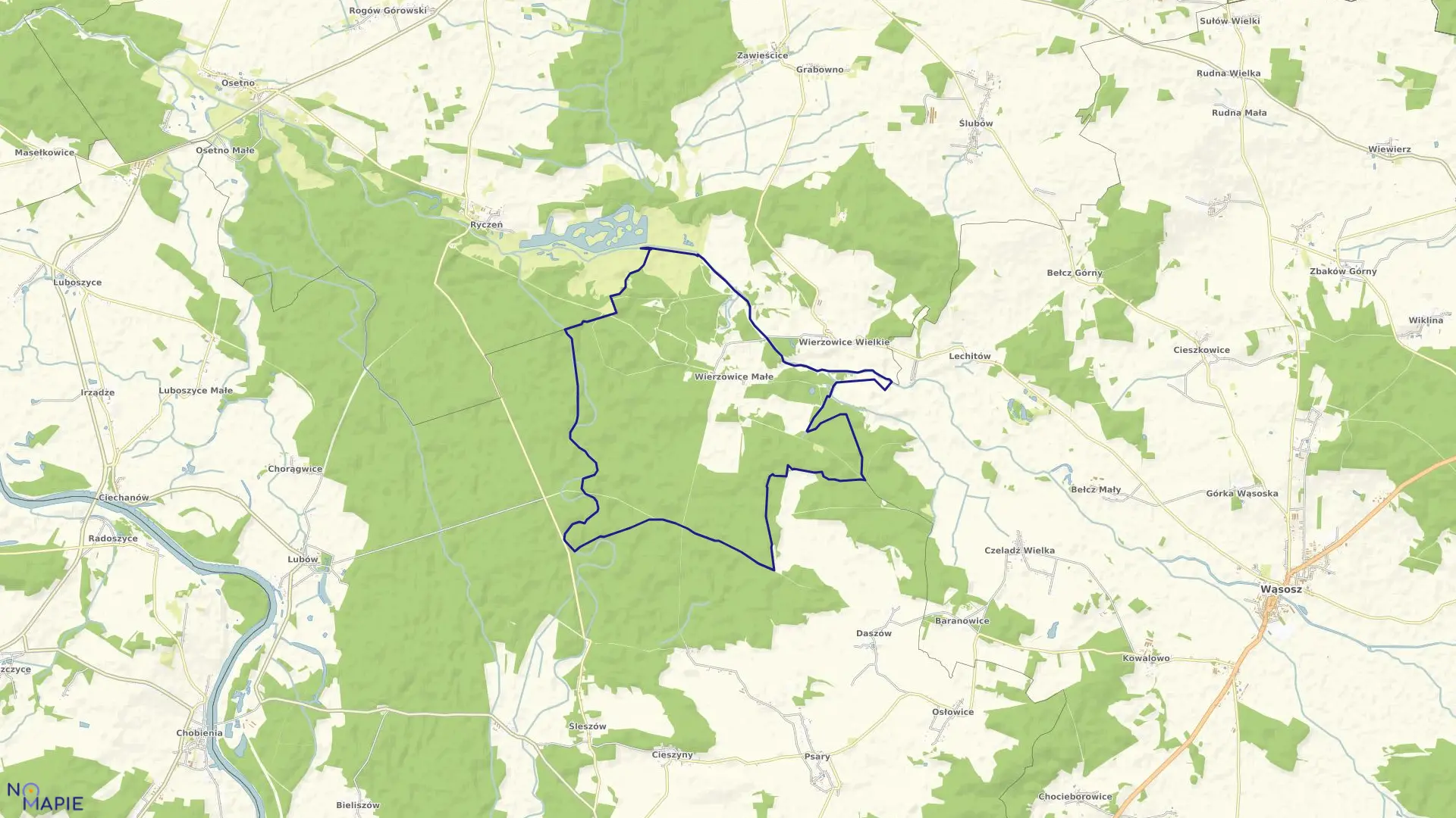 Mapa obrębu Wierzowice Małe w gminie Góra